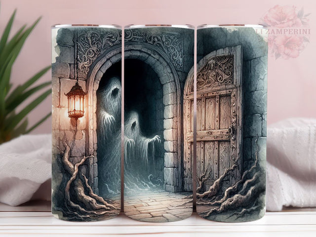 Scary Ghost 20oz Tumbler Wrap PNG, Ghost Tumbler Png, Straight & Tapered Tumbler Wrap, Instant Digital Download Sublimation Li Zamperini 