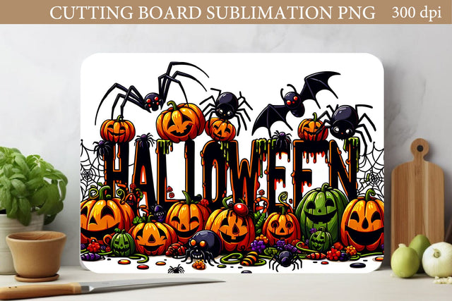 Scary Halloween Cutting Board Sublimation PNG Sublimation Olga Terlyanskaya 