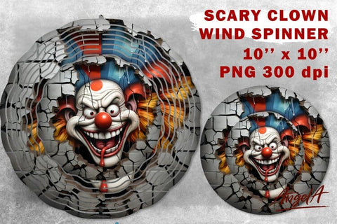 Scary halloween images / Halloween wind spinner / clown PNG Sublimation Angelina Semenova 