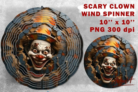 Scary halloween images / Halloween wind spinner / clown PNG Sublimation Angelina Semenova 