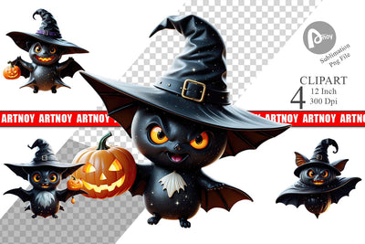 Scary Little Bat Clipart Sublimation artnoy 