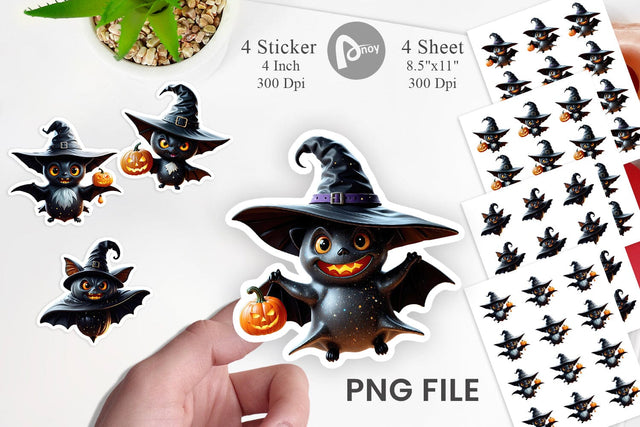 Scary Little Bat Sticker Sublimation artnoy 