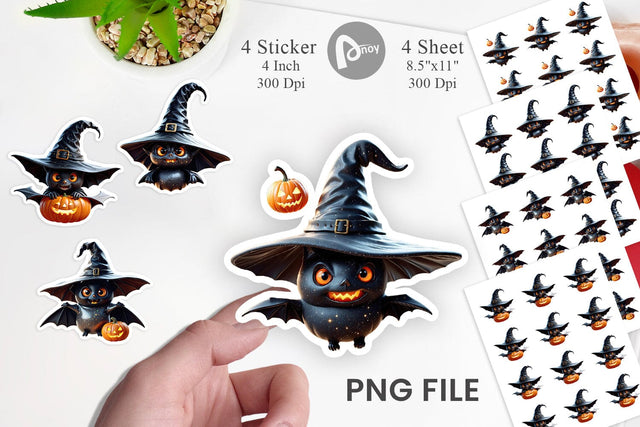 Scary Little Bat Sticker Sublimation artnoy 