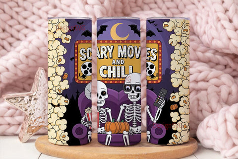 Scary Movie Night Tumbler Wrap Sublimation DesignSVG 
