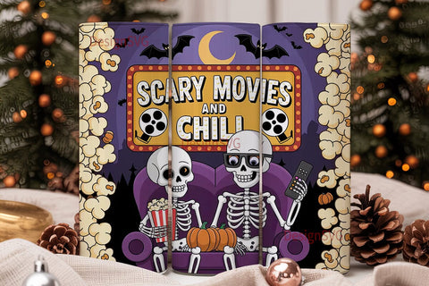Scary Movie Night Tumbler Wrap Sublimation DesignSVG 