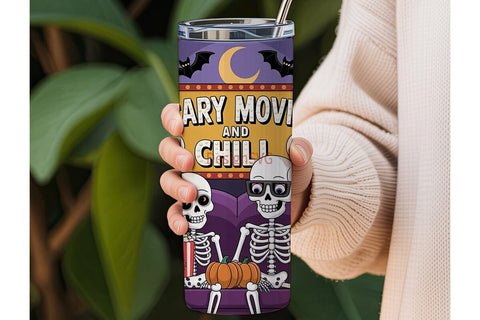 Scary Movie Night Tumbler Wrap Sublimation DesignSVG 