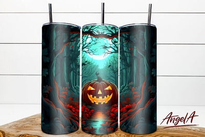 scary pumpkin face png / halloween tumbler sublimation wrap Sublimation Angelina Semenova 