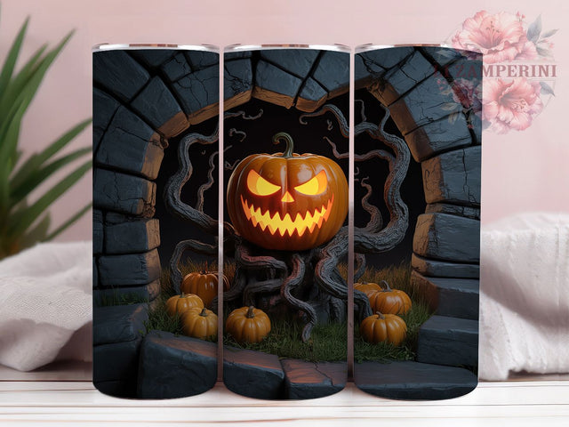 Scary Pumpkin Jack O’Lantern Tumbler, Halloween 20Oz Sublimation, Spooky Jack O’Lantern Coffee Cup, Creepy Fall Drinkware Design, Haunted Harvest Mug Wrap, Rustic Horror Cup, Trick Or Treat Tumbler Sublimation Li Zamperini 