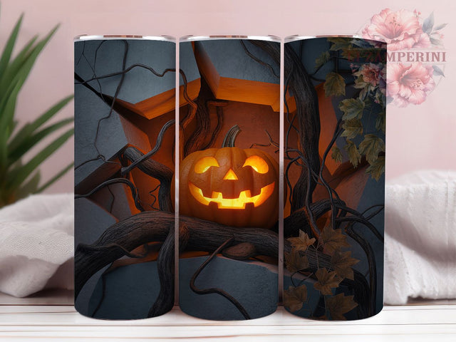 Scary Pumpkin Jack O’Lantern Tumbler, Halloween 20Oz Sublimation, Spooky Jack O’Lantern Coffee Cup, Creepy Fall Drinkware Design, Haunted Harvest Mug Wrap, Rustic Horror Cup, Trick Or Treat Tumbler Sublimation Li Zamperini 