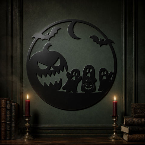 Scary Pumpkin Laser SVG | Evil Jack O Lantern DXF | Halloween CNC Plasma Cut File | Haunted Metal Sign Decor SVG HappyDesignStudio 