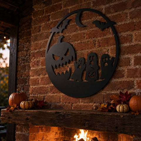 Scary Pumpkin Laser SVG | Evil Jack O Lantern DXF | Halloween CNC Plasma Cut File | Haunted Metal Sign Decor SVG HappyDesignStudio 