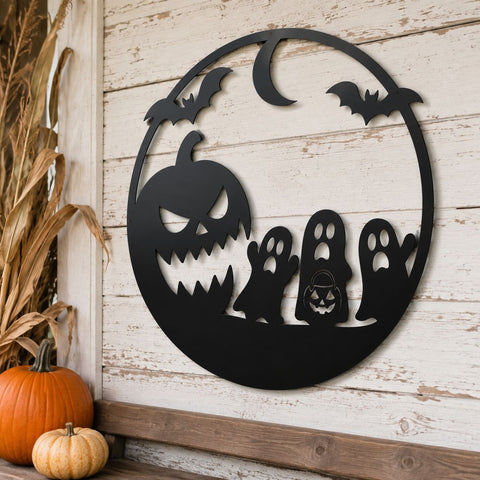 Scary Pumpkin Laser SVG | Evil Jack O Lantern DXF | Halloween CNC Plasma Cut File | Haunted Metal Sign Decor SVG HappyDesignStudio 