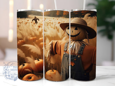 Scary Pumpkin Patch 20oz Skinny Tumbler, Scarecrow Pumpkin Patch Tumbler Png, Straight & Tapered Tumbler Wrap, Instant Digital Download Sublimation ToriDesigns 