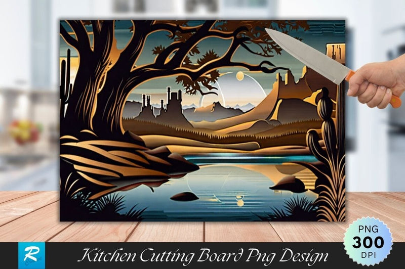 Scenery Cutting Board PNG Design Sublimation Regulrcrative 