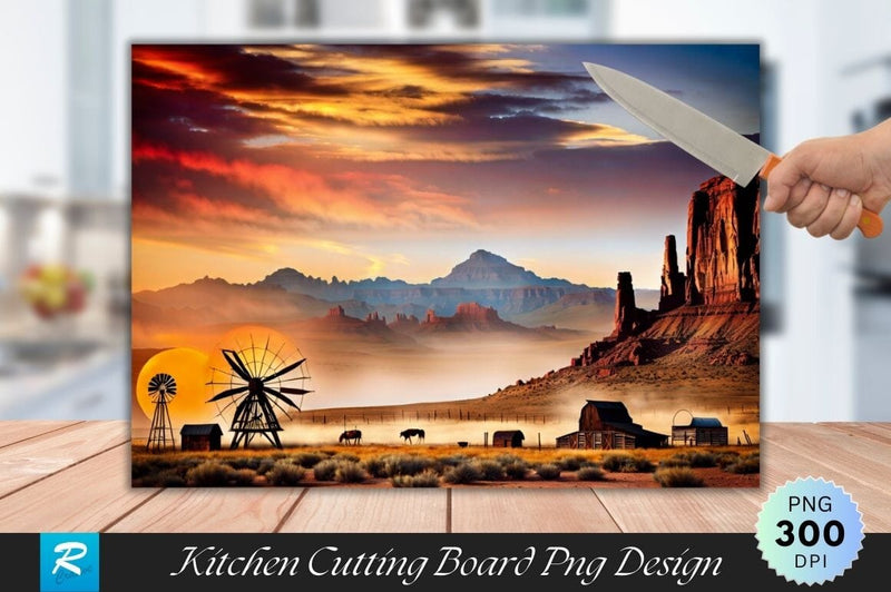Scenery Cutting Board PNG Design Sublimation Regulrcrative 