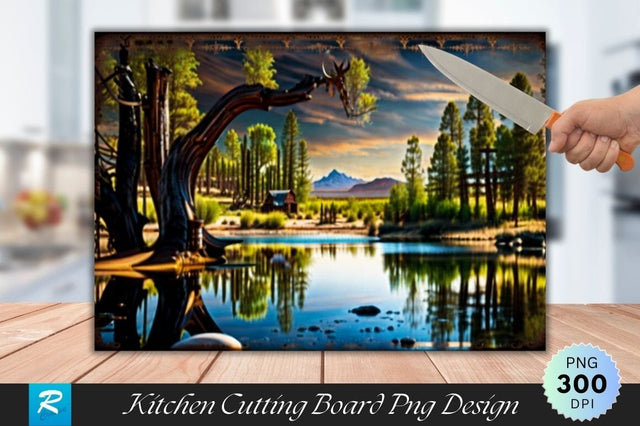 Scenery Cutting Board PNG Design Sublimation Regulrcrative 
