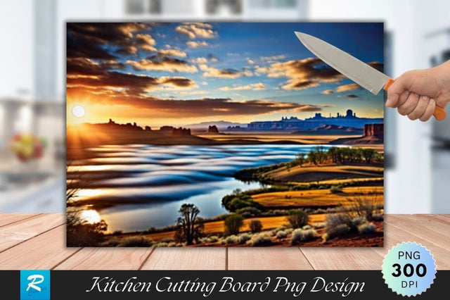 Scenery Cutting Board PNG Design Sublimation Regulrcrative 
