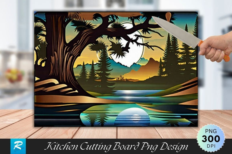 Scenery Cutting Board PNG Design Sublimation Regulrcrative 