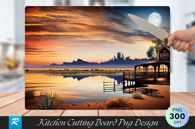 Scenery Cutting Board PNG Design Sublimation Regulrcrative 