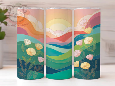 Scenic Field Flowers Tumbler Wrap, Scenic Design, Nature Theme, Floral Art, Vibrant Style, Tumbler Wrap, Sublimation Design Sublimation Lara' s Designs 