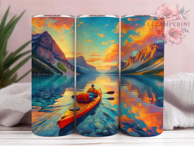 Scenic Kayaking Adventure Tumbler, Outdoor Adventure Tumbler, 20oz Tumbler Wrap, Sublimation Design, Water Sports Gift, Scenic Kayak Wrap, Nature Lover Tumbler Sublimation Li Zamperini 