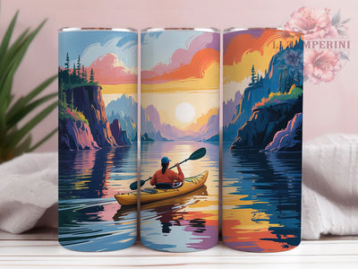 Scenic Kayaking Adventure Tumbler, Outdoor Adventure Tumbler, 20oz Tumbler Wrap, Sublimation Design, Water Sports Gift, Scenic Kayak Wrap, Nature Lover Tumbler Sublimation Li Zamperini 
