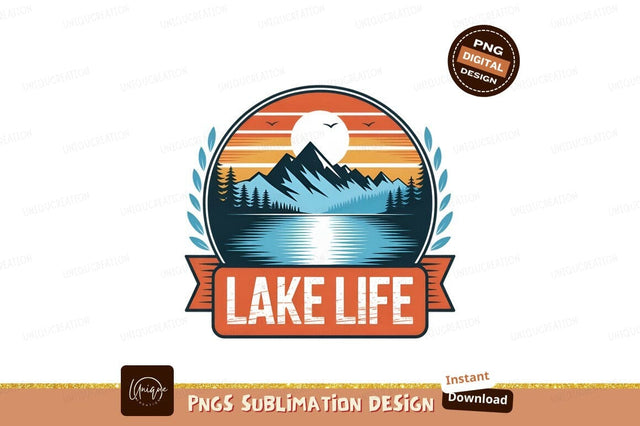 Scenic Lake Life Adventure Sublimation Png Sublimation Designangry 