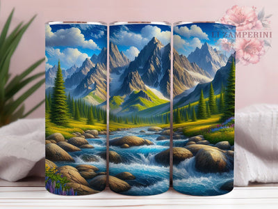 Scenic Mountain Forest Tumbler, Forest Tumbler Design, 20oz Tumbler Wrap, Sublimation Design, Outdoor Adventure Gift, Scenic Landscape Wrap, Wilderness Tumbler Sublimation Li Zamperini 