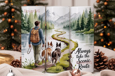 Scenic Route Hiking 20oz Tumbler Wrap Sublimation DesignSVG 