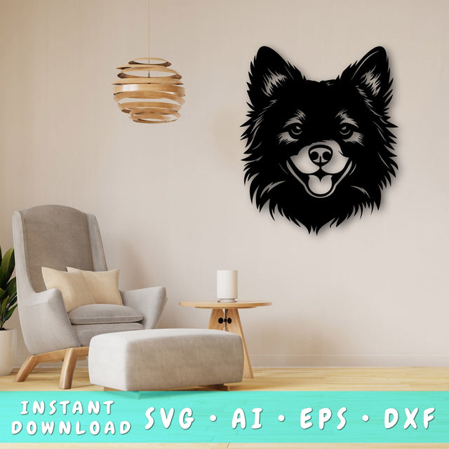 Schipperke Laser SVG Cut File, Schipperke Glowforge File, Schipperke DXF, Schipperke Wall Art SVG SVG HappyDesignStudio 