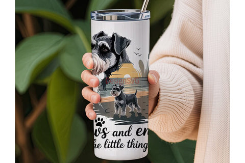 Schnauzer Beach Sunset 20oz Tumbler Wrap Sublimation DesignSVG 