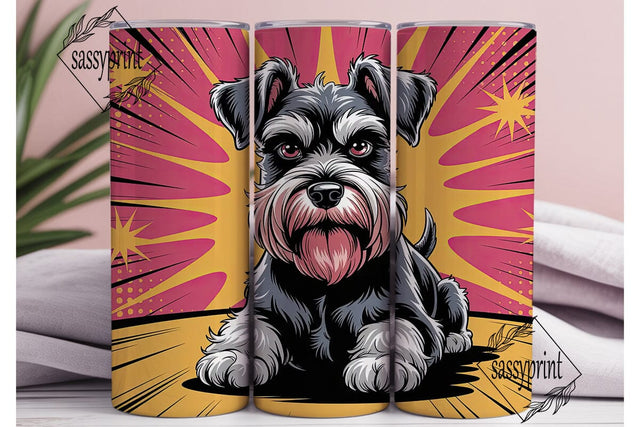 Schnauzer Burst 20oz Tumbler Wrap Sublimation sassyprint 