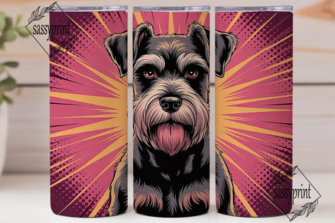 Schnauzer Burst 20oz Tumbler Wrap Sublimation sassyprint 