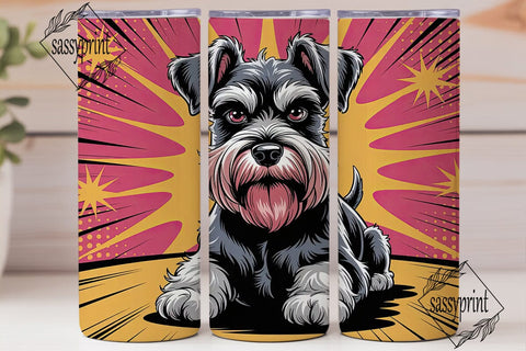 Schnauzer Burst 20oz Tumbler Wrap Sublimation sassyprint 