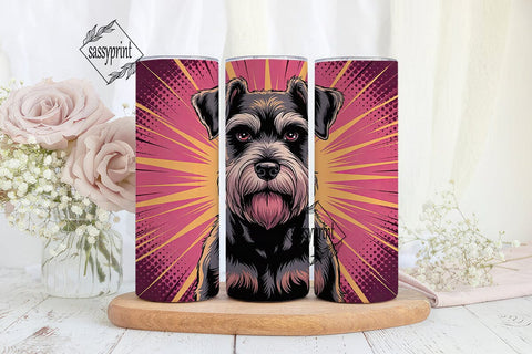 Schnauzer Burst 20oz Tumbler Wrap Sublimation sassyprint 