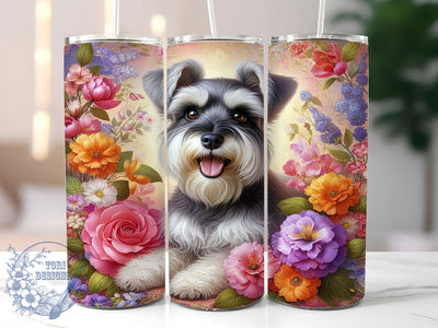 Schnauzer Dog Mom Tumbler, Dog Lover Wrap, Cute Schnauzer Cup, 20oz Sublimation Wrap, Stylish Dog Mom Design Tumbler, Artistic Schnauzer Cup, Pet Lover Theme Wrap Sublimation ToriDesigns 