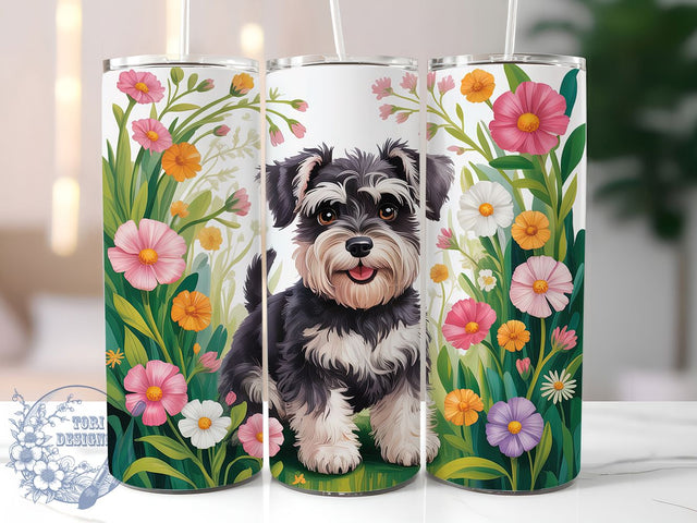 Schnauzer Dog Mom Tumbler, Dog Lover Wrap, Cute Schnauzer Cup, 20oz Sublimation Wrap, Stylish Dog Mom Design Tumbler, Artistic Schnauzer Cup, Pet Lover Theme Wrap Sublimation ToriDesigns 