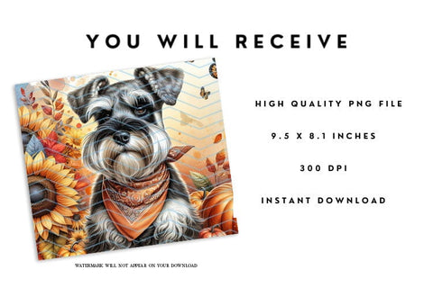 Schnauzer Mouse Pad - Autumn Dog Mousepad PNG Sublimation BijouBay 