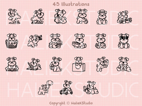 Schnauzer SVG Design Set SVG HalieKStudio 