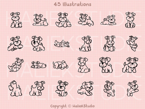 Schnauzer SVG Design Set SVG HalieKStudio 