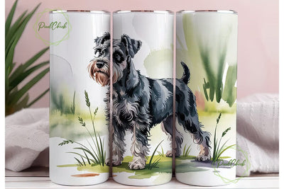 Schnauzer Watercolor 20oz Tumbler Wrap Sublimation PixelChick 