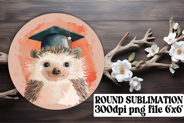 School Animal Cap Circle Graduation PNG keychain Sublimation afrosvg 