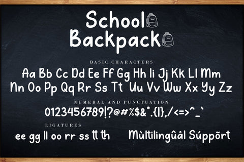 School Backpack Font AEN Creative Store 