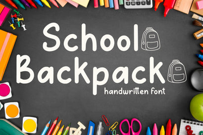 School Backpack Font AEN Creative Store 