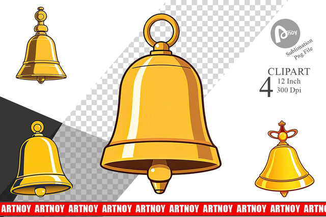 School Bell Clipart Sublimation artnoy 