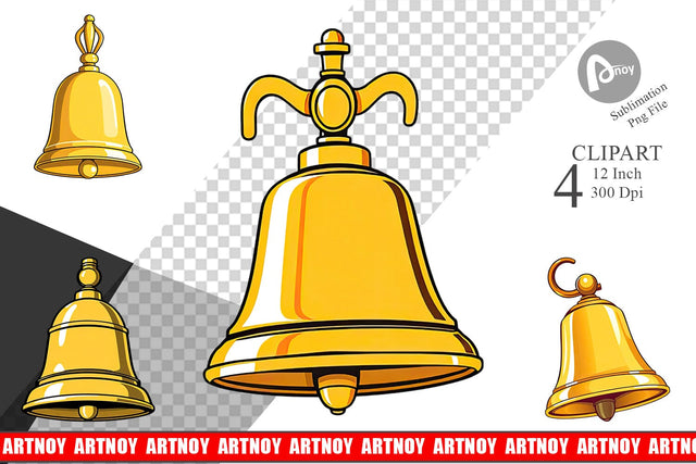 School Bell Clipart Sublimation artnoy 