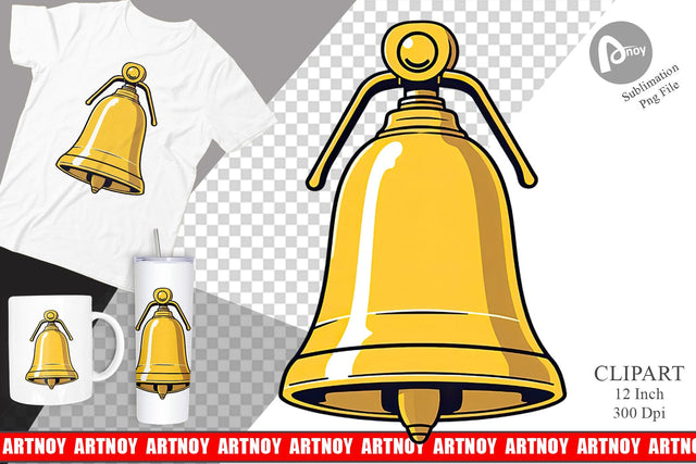 School Bell Clipart Sublimation artnoy 