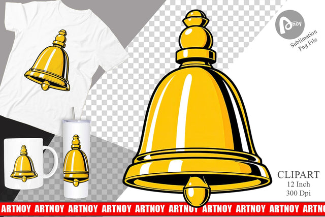 School Bell Clipart Sublimation artnoy 