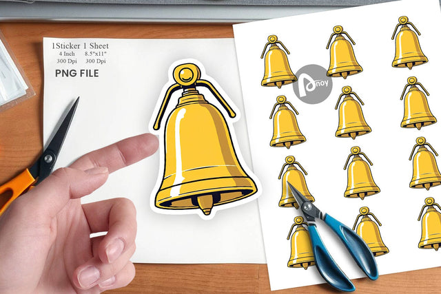 School Bell Sticker Sublimation artnoy 