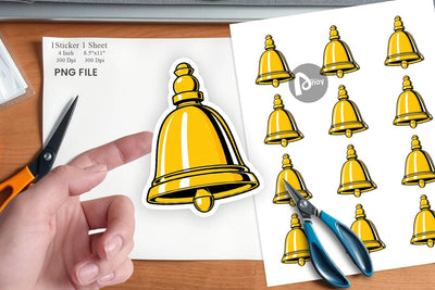 School Bell Sticker Sublimation artnoy 